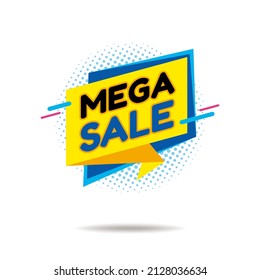 abstract colorful mega sale banner illustration design, mega sale advertisement sign vector