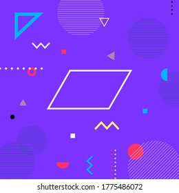 Abstract Colorful Memphis Art Background. Memphis geometric style flat and line design elements. Vector illustration
