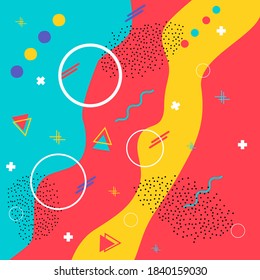 Abstract Colorful Memphis Art Background