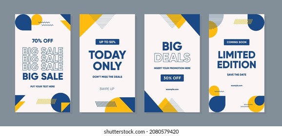Abstract Colorful Memphis Square Background. Trendy geometric abstract template for social media post or advertisement.