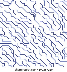 Abstract Colorful Micro Chip Lines Seamless Pattern. Vector