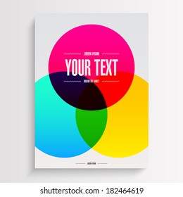 Abstract colorful minimal A4 / A3 format poster design with your text  Eps 10 stock vector illustration