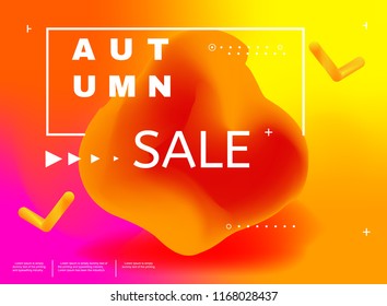 Abstract colorful minimal background, autumn sale. Vector