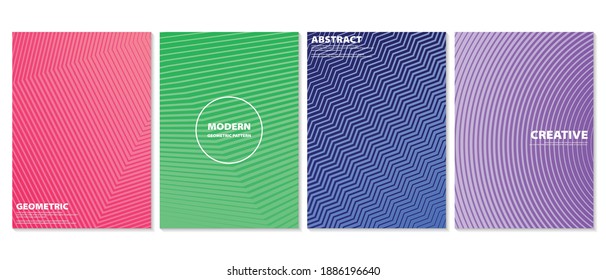 Resumen conjunto de diseño de las cubiertas mínimas de color. Medio tono en el libro de plantillas de degradado a4. vector de ilustración