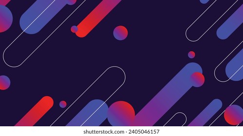 Abstract colorful minimal geometric background design. Dynamic shapes composition