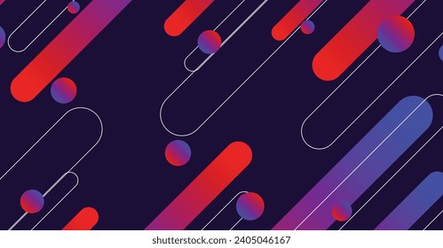 Abstract colorful minimal geometric background design. Dynamic shapes composition