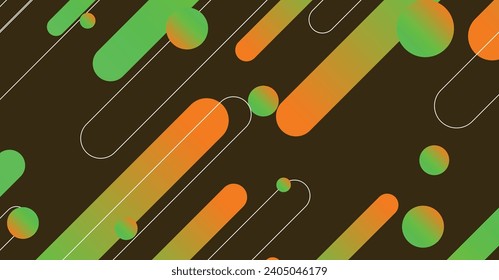 Abstract colorful minimal geometric background design. Dynamic shapes composition