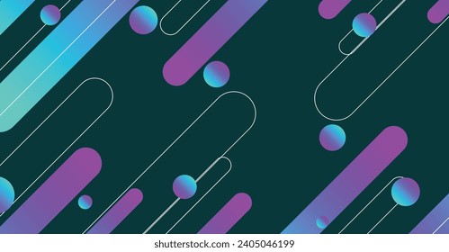 Abstract colorful minimal geometric background design. Dynamic shapes composition