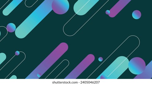 Abstract colorful minimal geometric background design. Dynamic shapes composition