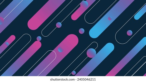 Abstract colorful minimal geometric background design. Dynamic shapes composition