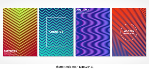 Abstract colorful minimal geometric covers pattern design. Halftone in gradiention book. Future geometrical design. vector eps10