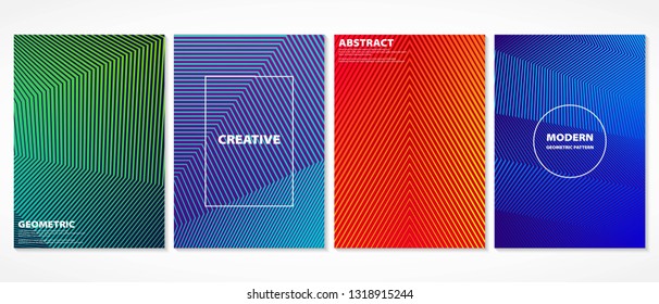 Abstract colorful minimal geometric design covers pattern. Halftone in gradient book. Future geometrical design. vector eps10