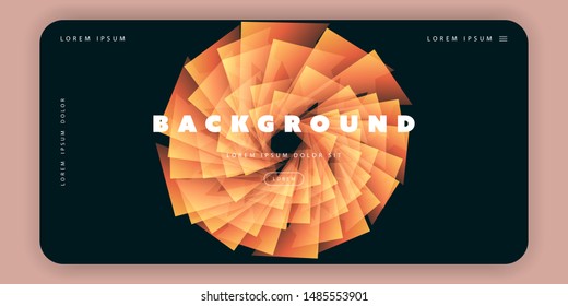 Abstract Colorful Minimal Geometric Pattern Background Template, Gradient Shapes Composition, Futuristic Poster or Landing Page Design with Flower Shape - Vector Illustration 