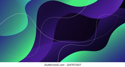 Abstract Colorful Minimal Liquid Round Curving Geometric Pattern Background - Template, Fluid Modern Gradient Shapes Composition, Futuristic Poster or Landing Page Layout Design - Vector Illustration
