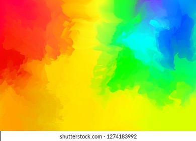 abstract colorful mixed for background, rainbow watercolor stains paint for card banner advertising, art painting yellow colors with watercolor brush full frame, acrylic watercolor colorful paint art