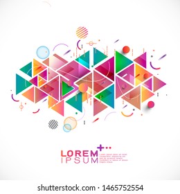 Abstract colorful and mixed creative geometric template, vector illustration