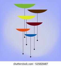 Abstract colorful Mobile hanging Vector design on purple background