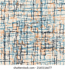Abstract colorful modern checked texture pattern. Black, blue and yellow colorful chaotic texture pattern.