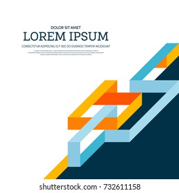 Abstract colorful modern composition isometric background, design element template for poster, wallpaper, backdrop, book cover, brochure, leaflet, vector illustration