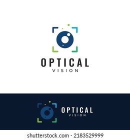 Abstract colorful modern logo vision, digital vision, tech, center and planet vision.