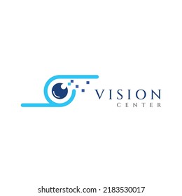 Abstract colorful modern logo vision, digital vision, tech, center and planet vision.