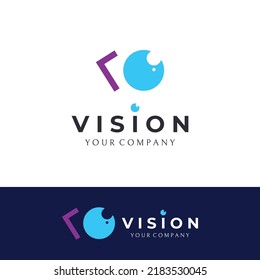 Abstract colorful modern logo vision, digital vision, tech, center and planet vision.