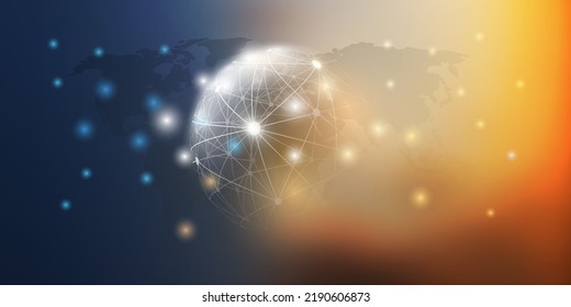Abstract Colorful Modern Style Cloud Computing, Networks Structure, Telecommunications Concept Design, Network Connections, Transparent Sphere and World Map - Creative Design, Vector Illustration - Powered by Shutterstock - Get 15% off with code: PIKWIZARD15