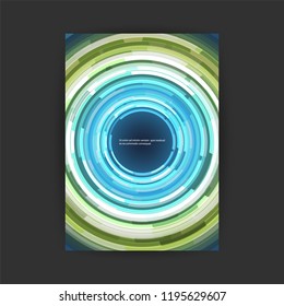 Abstrakte, farbige, moderne Design-Cover-Design für futuristische Technologie mit konzentrischen geometrischen Rundformen - Gilt für Banner, Plakate, Poster, Flyer - kreative EPS10-Vektorvorlage