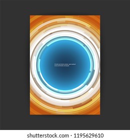 Abstract Colorful Modern Style Patterned Futuristic Technology Cover Design with Round Concentric Geometric Shapes - Applicable for Banners, Placards, Posters, Flyers - Creative EPS10 Vector Template