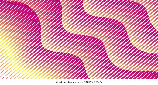 Abstract colorful monochrome stripe pattern design. Minimal wavy stripe surface background. Vector