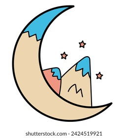 Abstract colorful moon tattoo pattern