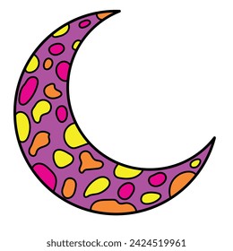 Abstract colorful moon tattoo pattern