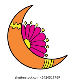 Abstract colorful moon tattoo pattern
