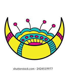 Abstract colorful moon tattoo pattern
