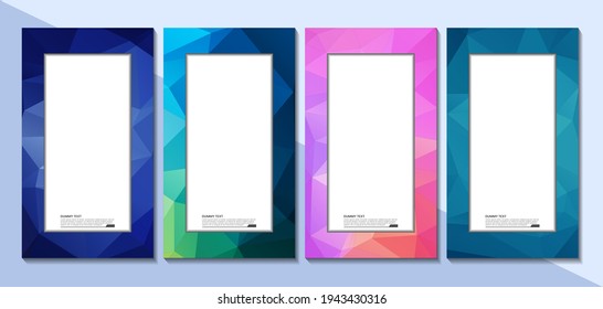 Abstract Colorful Mosaic Background Border and Frame. Usable For Banner, Poster, Presentation, Social Media Template. Vector Graphic Illustration.