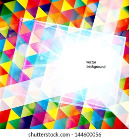 Abstract colorful mosaic background with sample for text. Vector Illustration