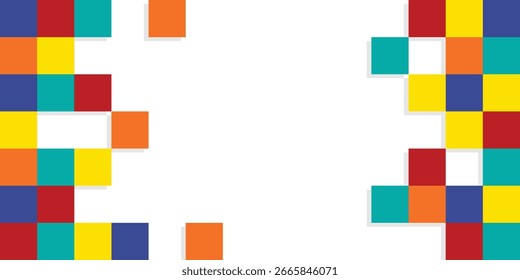 Abstractas fondo de mosaico colorido. Un rompecabezas de patrón cuadrado. Copia y espacio negativo