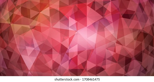 Abstract colorful mosaic background of translucent triangles in red colors