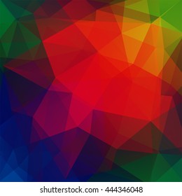 Abstract colorful  mosaic background. Triangle geometric backdrop. Vector illustration.  Red, green, blue, yellow colors. 