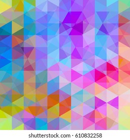 Abstract colorful  mosaic background.  Triangle geometric background. Design elements. Vector illustration