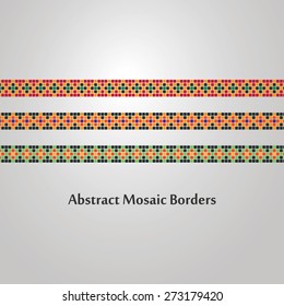 Abstract, Colorful, Mosaic Border Designs - Different Decoration Elements