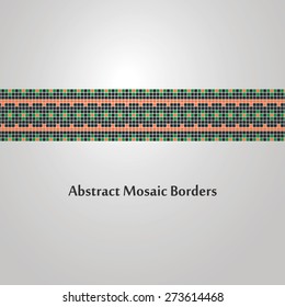 Abstract, Colorful, Mosaic Border Designs - Different Decoration Elements