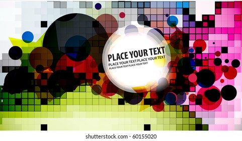 abstract colorful mosaic and circle design, vector illustration.