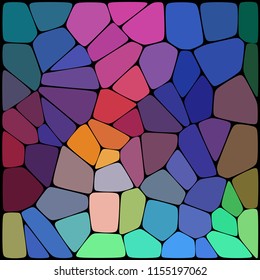 Abstract colorful mosaic pattern.  Abstract background consisting of elements of different shapes arranged in a mosaic style. Vector illustration.