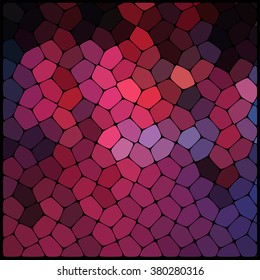Abstract colorful mosaic pattern.  Abstract background consisting of elements of different shapes arranged in a mosaic style. Vector illustration. Pink, purple, violet colors. 