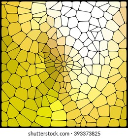 Abstract colorful mosaic pattern.  Abstract background consisting of elements of different shapes arranged in a mosaic style. Vector illustration. Yellow, white colors. 