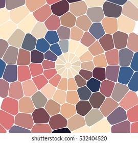 Abstract colorful mosaic pattern. Abstract background consisting of elements of different shapes arranged in a mosaic style. Vector illustration pink, beige, blue, brown, gray