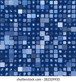 Abstract colorful mosaic pattern composed of rectangles with rounded edges