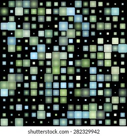 Abstract colorful mosaic pattern composed of rectangles with rounded edges