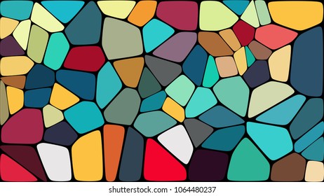 Abstract colorful mosaic pattern consisting of elements of various shapes and colors. Creative geometrical backdrop